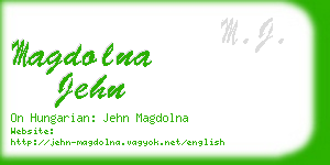 magdolna jehn business card